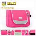2014 cheap promotional bags polyester toiletry bag with logo stitching